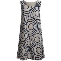 ITALY VIBES Sommerkleid - Midikleid - luftiges Baumwollkleid mit Kreisprint - Damen Kleid ONE SIZE - passend von Größen M bis XL