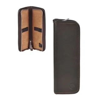 Federmäppchen Extra-Füllerschlaufe Leder mocca 19x7cm | Sonnenleder Lenz. Die strukturierte Lösung für Ihre Schreibutensilien in edlem Mocca.