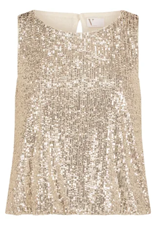 V by Vera Mont - Pailletten-Top Champagne Sorbet - Gr. - 34