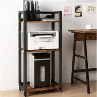 PUNCIA Druckertisch 3 Etagen Heim Büro mit Raddrucker Kopierer Aufbewahrungshalter Tisch (1-St), 360°-Industrieräder, höhenverstellbar, 53x35x101,5 cm