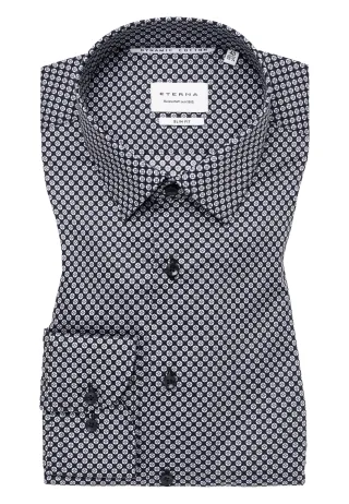 ETERNA - Dynamic Cotton Twill Langarm anthrazit - Gr. - 40/Langarm - 67cm