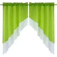 Delien Scheibengardine Beyza (2 St), Stangendurchzug, transparent, Zweifarbig