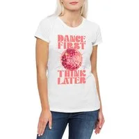 Urban Backwoods Print-Shirt Dance First Think Later Damen T-Shirt Tanzen Tänzer Dancing Teacher (1-tlg) Tanzlehrer Tanzschule Tanz Disco