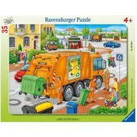 Ravensburger Puzzle Müllabfuhr. Rahmenpuzzle 35 Teile, 35 Puzzleteile