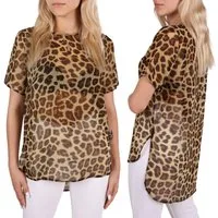 Sarcia.eu Blusentop Luftige Bluse mit Schlitzen, Leopardenmuster