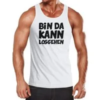 MoonWorks Tanktop Herren Tanktop Spruch Bin da kann losgehen Muskelshirt Moonworks® mit Print
