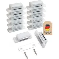 Intirilife Haftmagnetschnäpper, (10-tlg), 10x Magnetschnäpper in WEISS - Magnetischer Türschließer Möbelmagnet