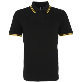 Asquith & Fox Herren Classic Fit Tipped Polo Shirt (Schwarz/Gelb)