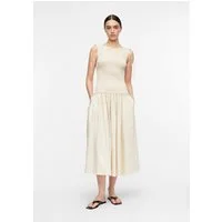 comma Midikleid Kleid Gesmoktes Baumwoll-Kleid in Midi Länge