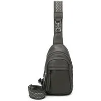 ITALYSHOP24 Schultertasche UNISEX Sling Tasche Cross Over Brust Body Bag Umhängetasche Rucksack, Freizeitrucksack Sport Reise Schule Travel Wandern Arbeit Leder Optik