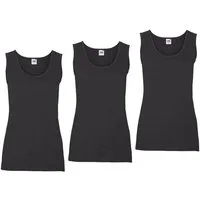 Fruit of the Loom Tanktop (Packung, 3-tlg) aus reiner Baumwolle, Rundhals