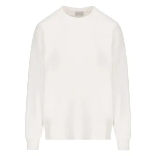 Weißes Sweatshirt mit Moncler-Logo auf der Rückseite