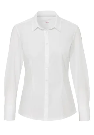 pure - PURE- Functional Bluse slim fit Langarm weiss - Gr. - S
