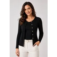 Passioni Cardigan Twinset im Schachbrettmuster