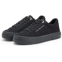 Tommy Hilfiger TH FOXING PLATFORM CANVAS Plateausneaker Freizeitschuh, Schnürschuh, Halbschuh mit Schaftrand-Polsterung
