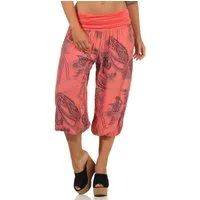 malito more than fashion Haremshose malito Damen kurze Aladinhose mit Print, Haremshose zum Tanzen, kurze Pluderhose mit Allover Print