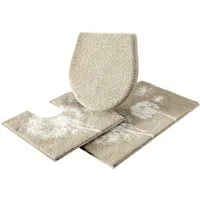 Grund Badematte Pusteblume, Badvorleger, Badezimmer Teppich, sehr weich, Höhe 20 mm, rutschhemmend beschichtet, schnell trocknend, fußbodenheizungsgeeignet, Polyacryl, 2-tlg. Stand-WC Set, weiche Haptik, auch als 2-teiliges Set erhältlich, Made in Eu