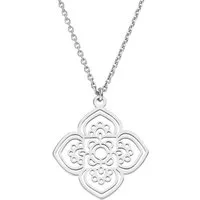 SCHOSCHON Kette mit Anhänger Halskette Chakra Lotusblume Ornament 925 Silber