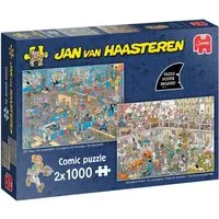 Jan van Haasteren Puzzle Jan van Haasteren - Das Renovierungsprojekt & Der Baumarkt, 1000 Puzzleteile, Made in Europa