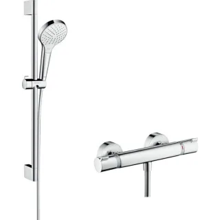 hansgrohe Croma Select S Combi Brausenset 27013400 weiss-chrom, 65 cm Shower Set