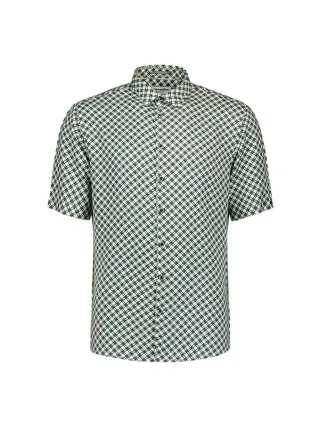 No Excess - Gemustertes Kurzarmhemd grün - Gr. - XXL