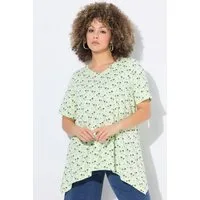 Ulla Popken T-Shirt T-Shirt Palmen A-Linie V-Ausschnitt Halbarm