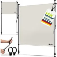 tillvex Klemmmarkise tillvex© Klemmmarkise Senkrechtmarkise Außen Balkon ohne Bohren (Sichtschutzrollo Terrasse Garten Wetterfest, Vertikalmarkise Sichtschutz Ausziehbar & Blickdicht) Klemmmarkise mit Handkurbel ohne Bohren Balkon