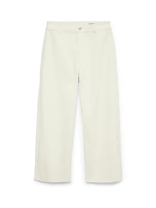 VERO MODA - VMWILD KAYLA HR 7/8 WIDE PANT Snow White - Gr. - 32