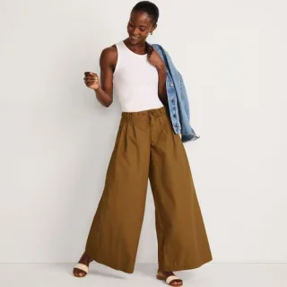 Extraweite Bundfaltenhose aus Baumwoll-Popeline für Damen, Damen, size: regular, Braun, Baumwolle, by Lands' End