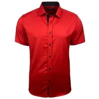 Baxboy Langarmhemd Kurzarmhemd Herren Hemd Bügelleichtes Slim Fit Kentkragen Uni B-455