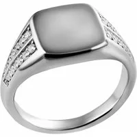 Firetti Siegelring Schmuck Geschenk Silber 925 Damenring Fingerring Ring Kissen Optik, mit Zirkonia (synth)