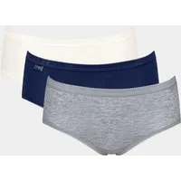 sloggi Midislip Basic+ Midi (3er Pack) perfekter Sitz, besonders weiche Nähte, Cotton-Mix, Multipack