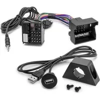 Adapter Universe USB AUX In Adapter 3,5mm Klinke MMT Radio Einbau Buchse Kabel Set KFZ-Adapter