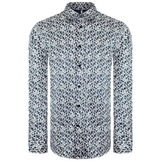 Ted Baker Capua Mens White/Navy Ditsy Blumenhemd