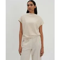 someday Kurzarmshirt KELMARA Loose Top mit Bouclé Effekt