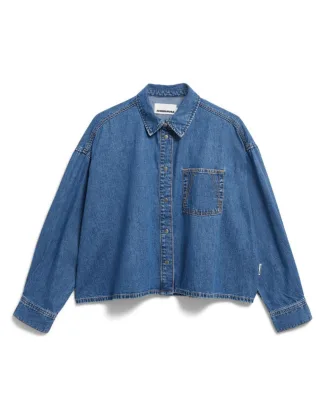 Armedangels - Jeansbluse Boxy Fit blau - Gr. - M