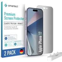 smartect Displayschutzfolie TPU Sichtschutzfolie für Apple iPhone 17, Set, 2 Stück, Panzerfolie Bildschirm Displayfolie