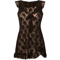 Vanilla night&day Negligé (Set, 1-tlg., 1-teilig) Damen Spitzen-Hemdchen Blumenmuster Voilant