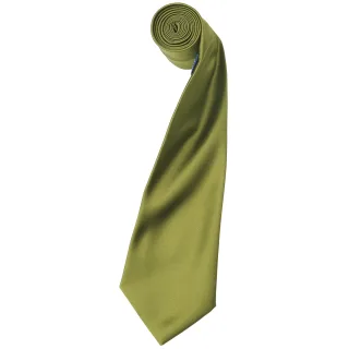 Premier Mens Plain Satin Krawatte (schmale Klinge) (2er-Pack) (Khaki)