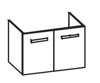 Artiqua 414 Waschtischunterschrank für Subway 2.0 717580, 717581 Weiß Hochglanz, 414-WU2T-V69-7016-6 414-WU2T-V69-7016-68