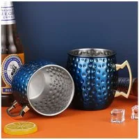 Faizee Möbel Tasse Cocktailglas Moscow Mule Becher Kupferbecher 500ml Fassungsvermögen, 4-tlg., Kupfer/Edelstahl