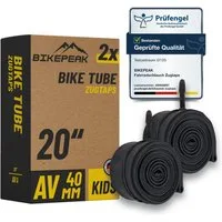 BikePeak Fahrradschlauch BikePeak 2x Fahrradschlauch Zugtaps Kids 20 Zoll AV-40mm 40/62-406
