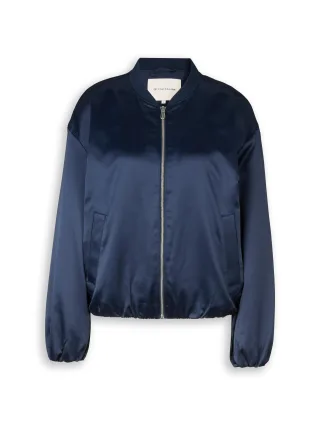 Tom Tailor - Satin Blouson Jacke mit Bomberkragen sky captain blue - Gr. - XXL