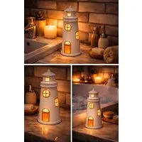 Chic Antique LED Dekoobjekt Chic Antique - Windlicht Leuchtturm mit LED Licht Laterne Keramik, LED fest integriert