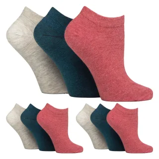 9er-Pack Damen Diabetiker Sneakersocken | Weite Knöchelsocken für geschwollene Füße