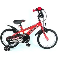 T&Y Trade Kinderfahrrad 18 Zoll Fahrrad Kinder Jungen Mädchen Kinderfahrrad Rad Bike VIPER ROT, Stützräder