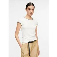 comma Kurzarmshirt T-Shirt T-Shirt aus Viskosemix mit Kontrastdetail
