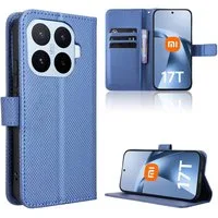 Wigento Handyhülle Klapphülle für Xiaomi 17T Pro Diamant Design Wallet Blau 6,83 Zoll, Magnetverschluss, Standfunktion, Kartenfach