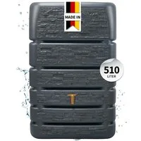 4rain Regentonne SLIM STONE DECOR Mauertank 510 Liter graphite grey, 510 l