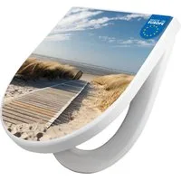 banjado WC-Sitz Premium D-Form mit Absenkautomatik Motiv Dünen (umweltfreundliches Material, Softclose Absenkautomatik), 45 x 36,4 x 4